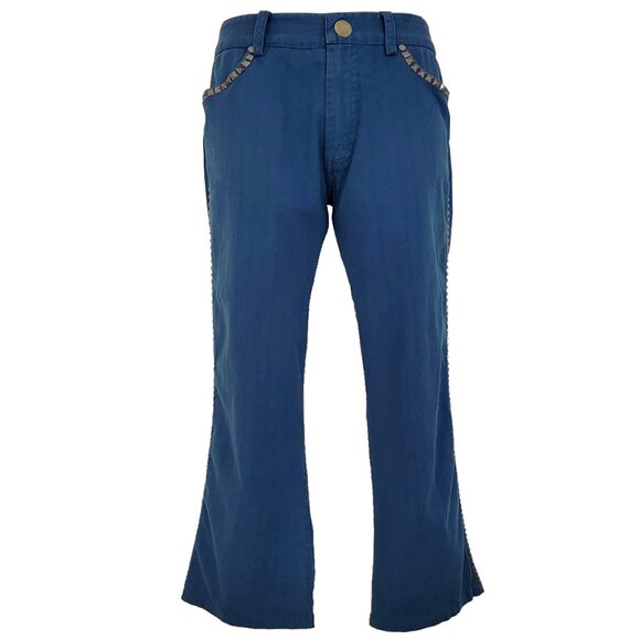 Blue Flare Embellished Men's Blue Pants - Picture 4 of 9